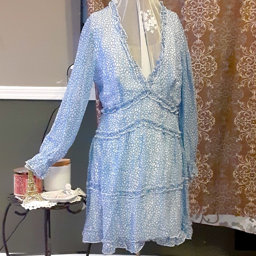 Cheetah print 60's retro sexy long sleeved dress